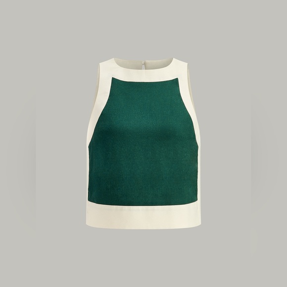 Commense linen blend two piece wide leg pants and crop top set size L cc23-19 - Picture 2 of 5